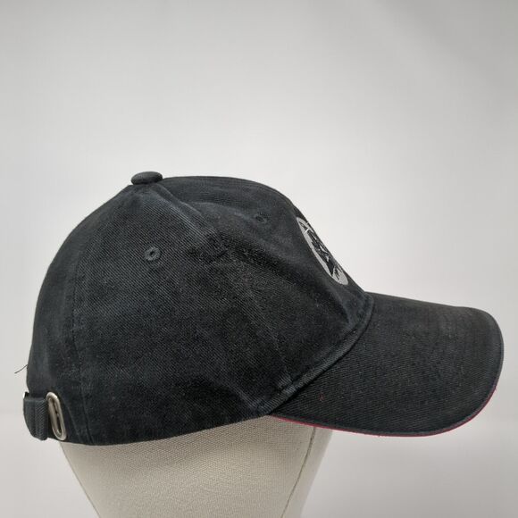FHB Slideback Hat Black One Size Adjustable Embroidered Vented Holes 6 Panel - Picture 4 of 7